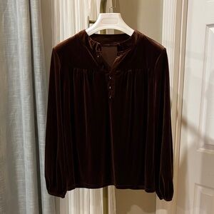 New Elegant Brown Velvet Women's Top Sz S/M